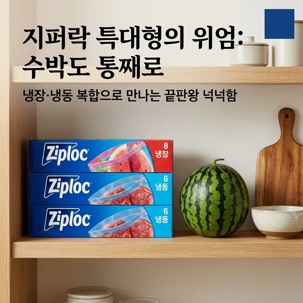 지퍼락 냉장 냉동 특대형 복합, 수박도 통째로 들어가는 넉넉한 사이즈의 끝판왕