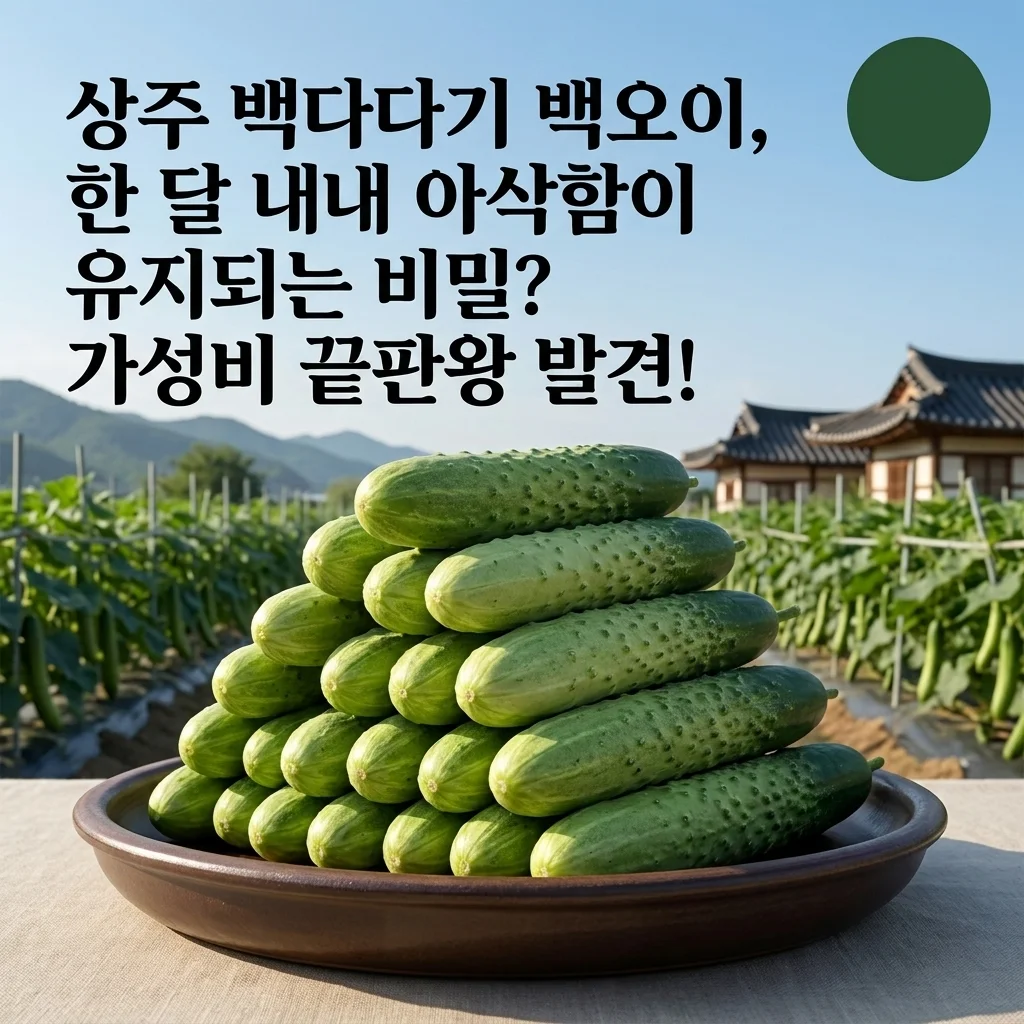 상주 백다다기 백오이, 한 달 내내 아삭함이 유지되는 비밀? 가성비 끝판왕 발견!