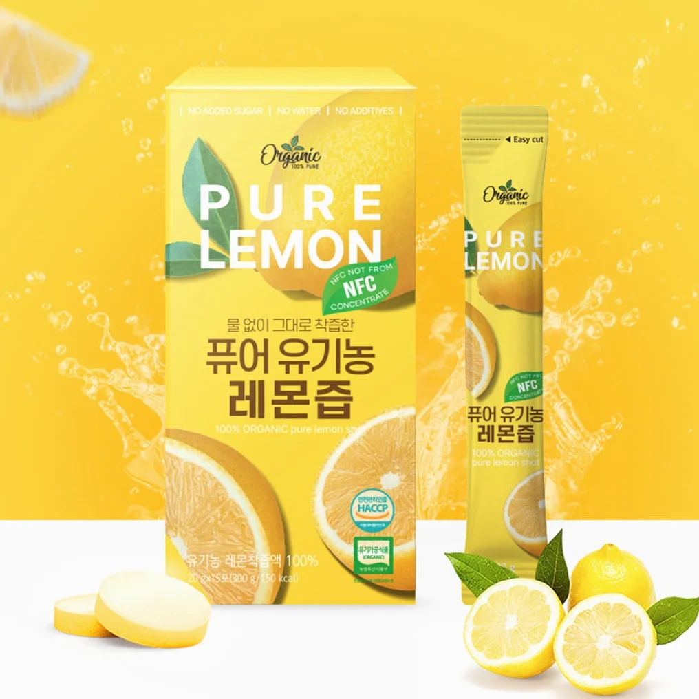 천호엔케어 통째로 NFC착즙 100% 유기농 퓨어 레몬즙 20ml 15포, 2개 [원산지:상세설명에 표시] 상세 이미지 2