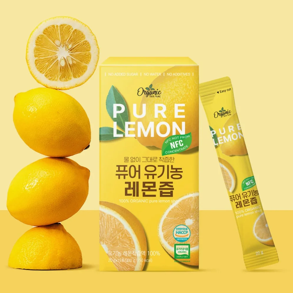 천호엔케어 통째로 NFC착즙 100% 유기농 퓨어 레몬즙 20ml 15포, 2개 [원산지:상세설명에 표시] 상세 이미지 4