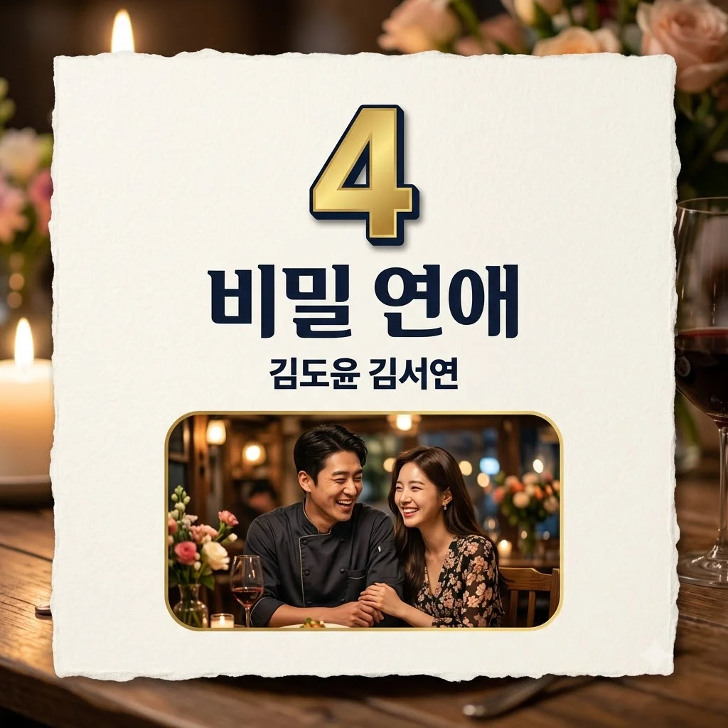 김도윤 김서연 4년 비밀 연애 공개! 흑백요리사 셰프와 배우의 반전 러브스토리