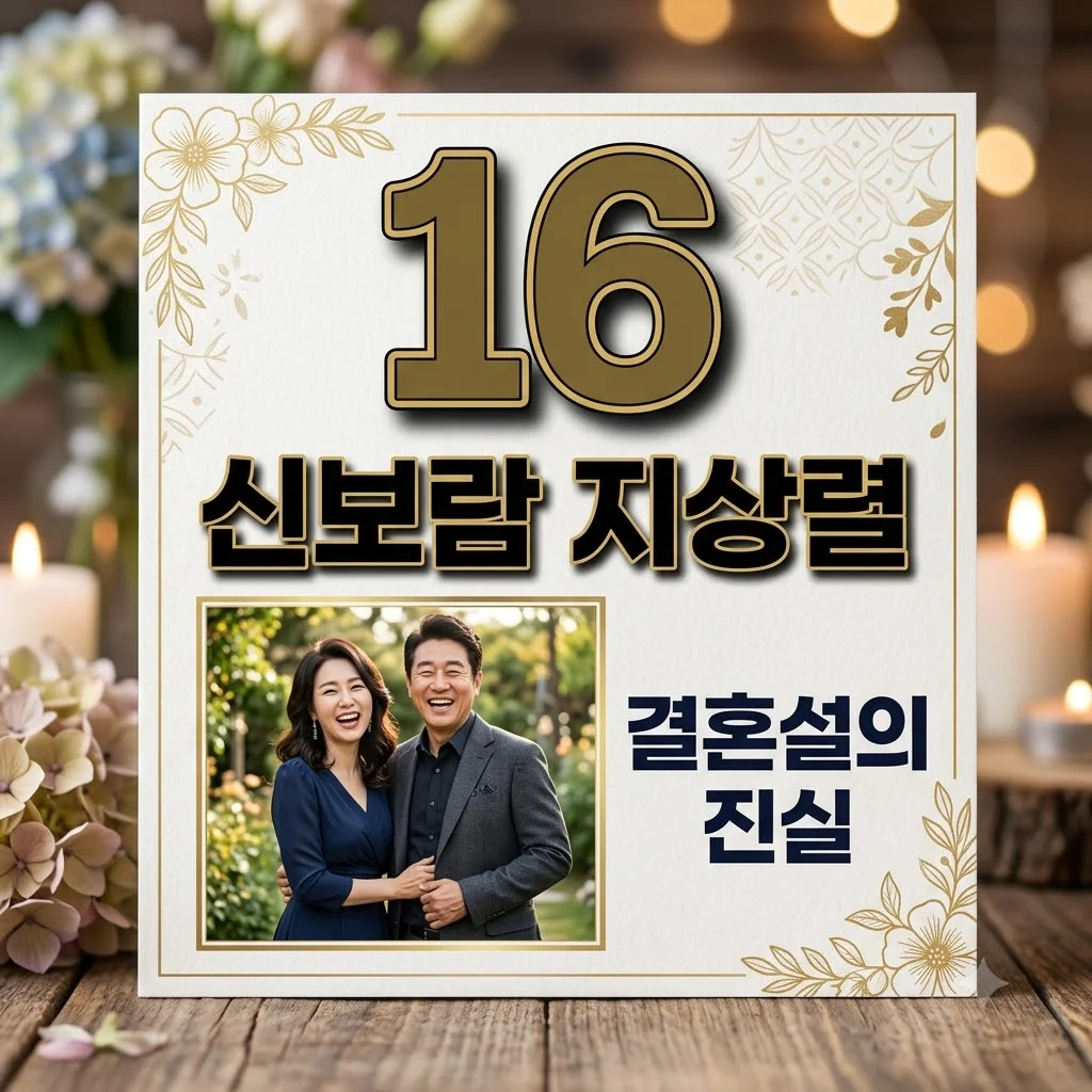신보람 지상렬 결혼 임박? 16세 나이 차이 극복한 핑크빛 러브스토리 총정리
