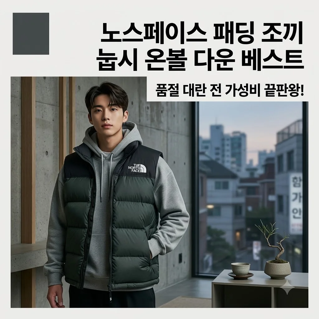 노스페이스 패딩 조끼 눕시 온볼 다운 베스트, 품절 대란 전 꼭 챙겨야 할 가성비 끝판왕!