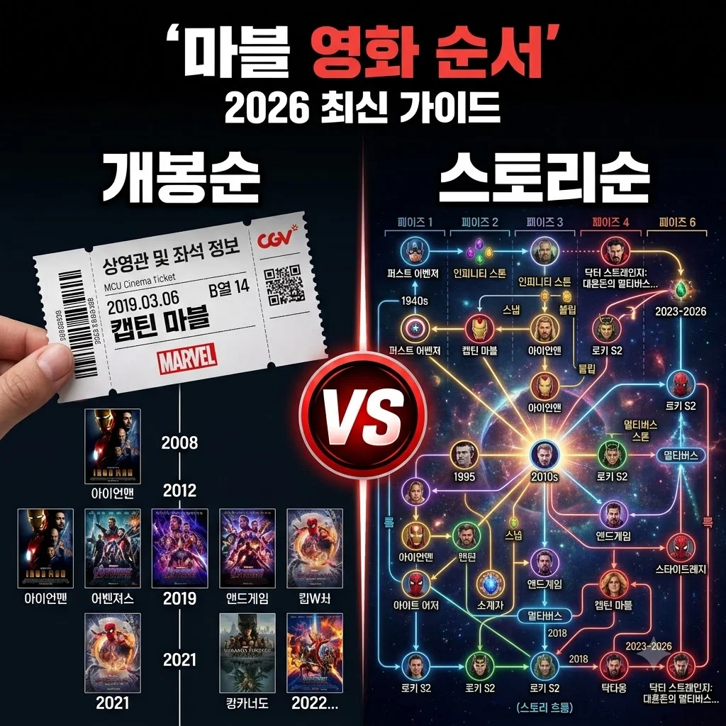 마블 영화 순서 총정리! 개봉순 vs 스토리순 완벽 가이드 (2026 최신)