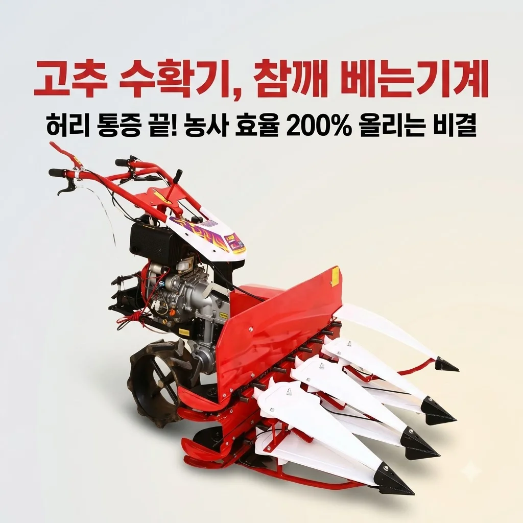 고추 수확기 참깨 베는기계, 허리 통증 끝! 농사 효율 200% 올리는 비결