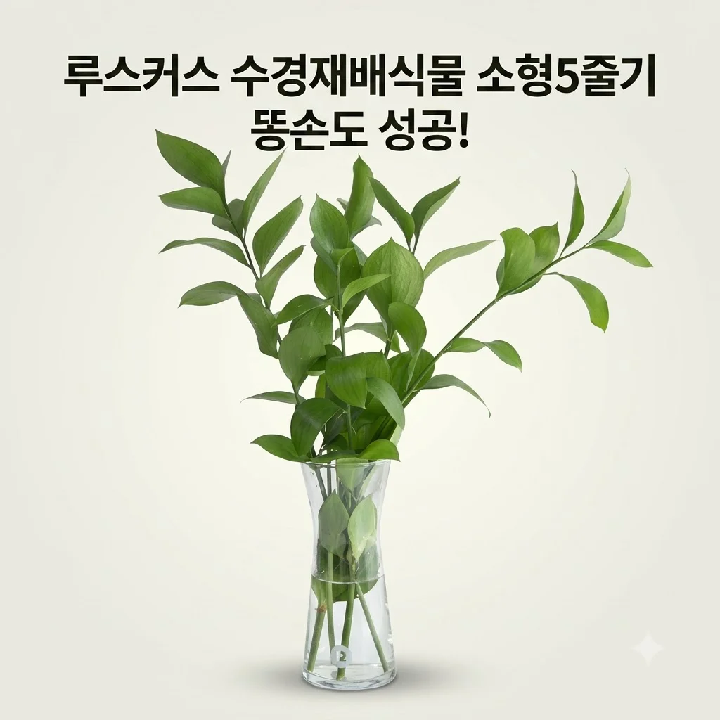루스커스 수경재배식물 소형5줄기, 똥손도 성공하는 역대급 가성비 플랜테리어 꿀팁!