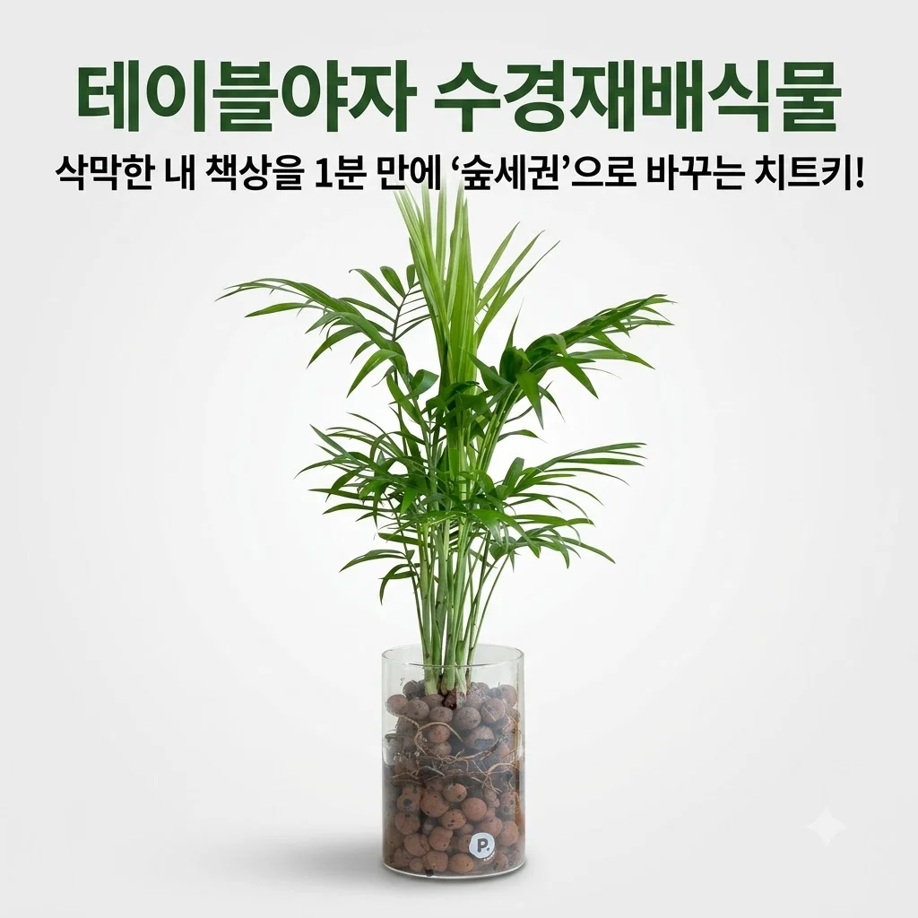 테이블야자 수경재배식물, 삭막한 내 책상을 1분 만에 '숲세권'으로 바꾸는 치트키!