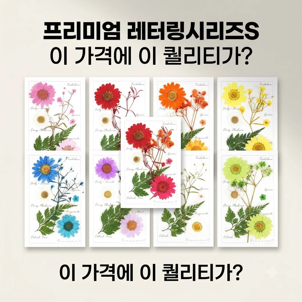 압화 압화꽃 꽃송이 프레스코21 프리미엄 레터링시리즈S, 이 가격에 이 퀄리티가 가능해?