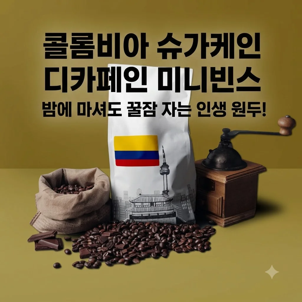 콜롬비아 슈가케인 디카페인 미니빈스 로스터리, 밤에 마셔도 꿀잠 자는 인생 원두 발견!