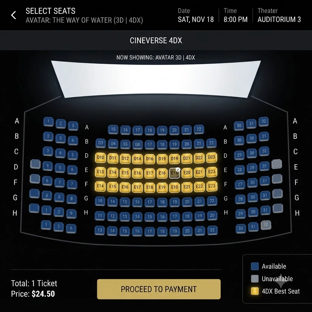 실패 없는 4DX 명당 좌석 및 예매 꿀팁