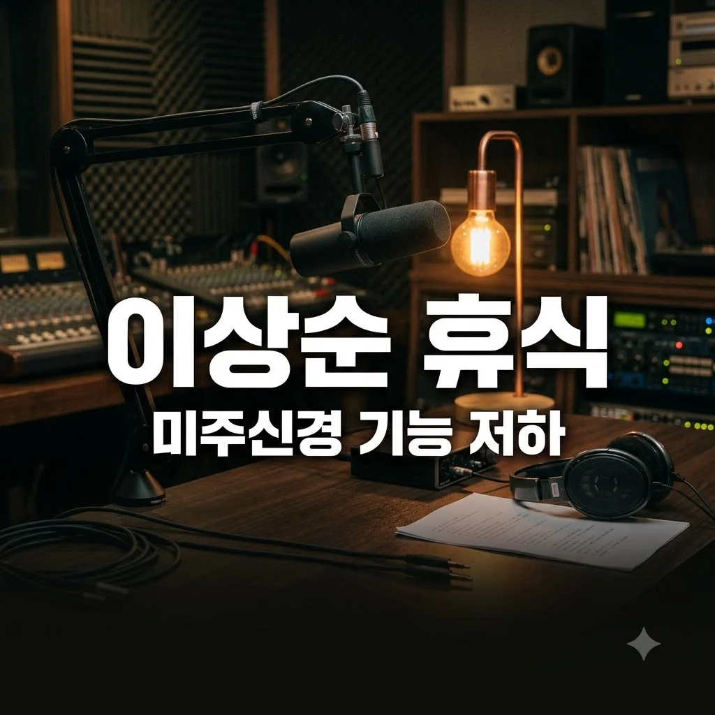 이상순 8일째 휴식, 소속사 답변 지연 이유는? 미주신경 기능 저하 진단과 복귀 전망