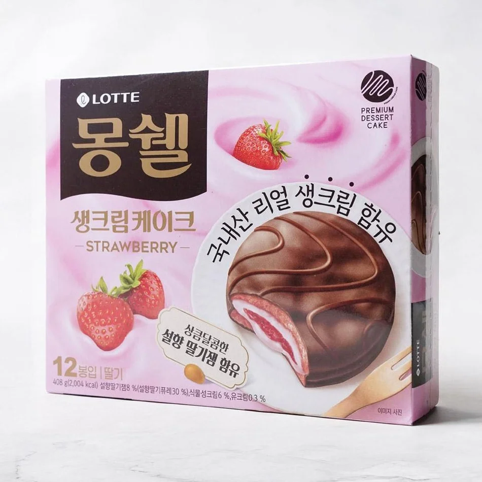 메가마트 롯데웰푸드 몽쉘 딸기생크림케이크 408g [원산지:상세설명에 표시] 상세 이미지 1
