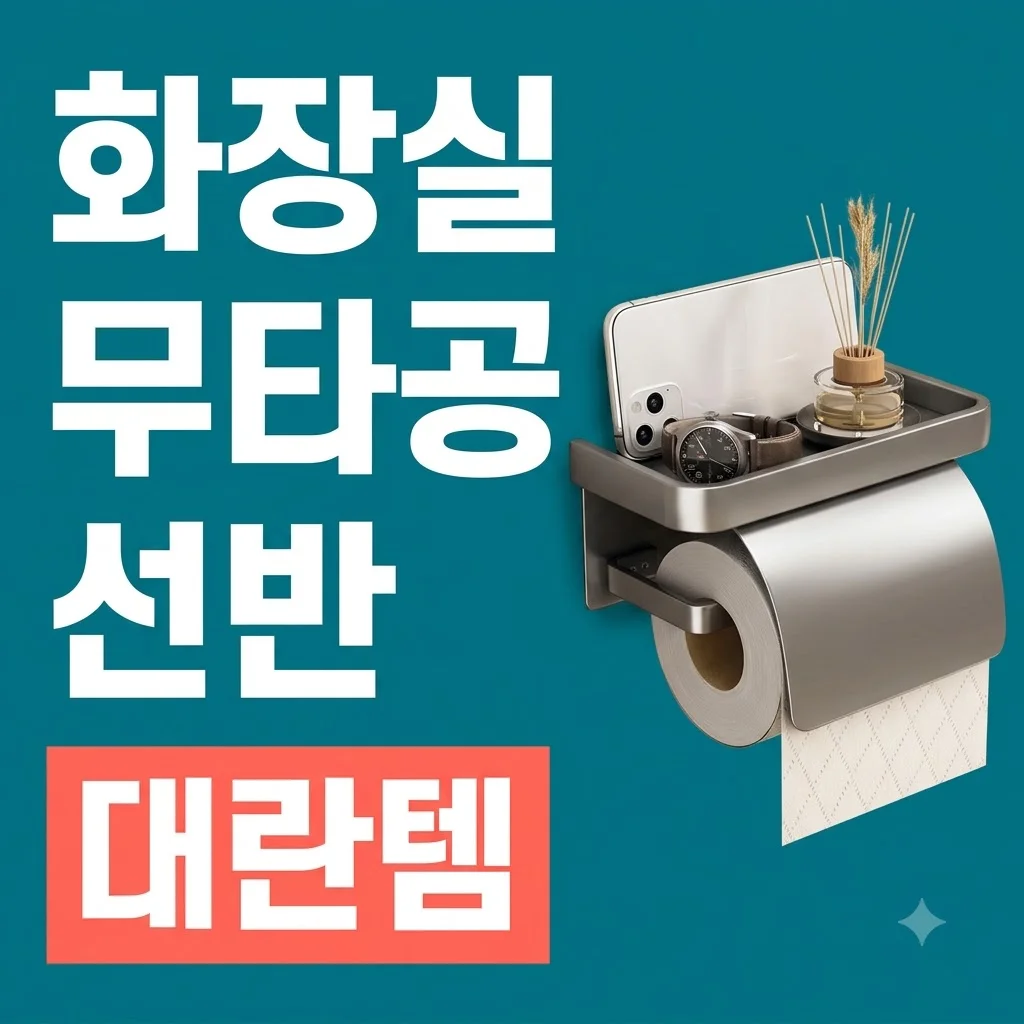 [단독] 무타공 화장실 휴지걸이 덮개형 선반 대란템 솔직 후기